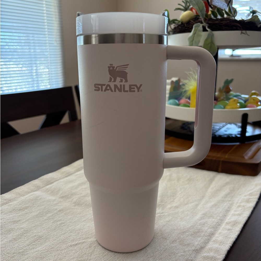 Stanley Pale Pink Travel Tumbler with Handle and Lid